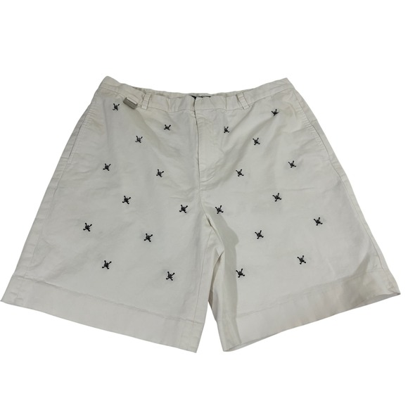 Lauren Active Ralph Lauren Pants - Lauren Active Ralph Lauren White Embroidered‎ Golf Shorts Womens Size 12